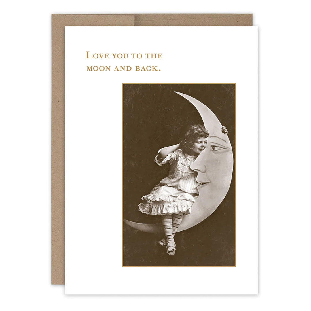 Little Girl On Moon Xo Card