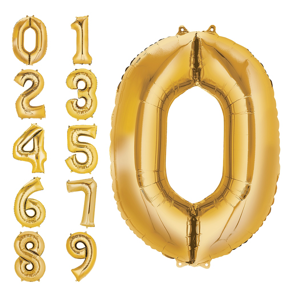 Load image into Gallery viewer, 40&amp;quot; Gold Mylar Numbers
