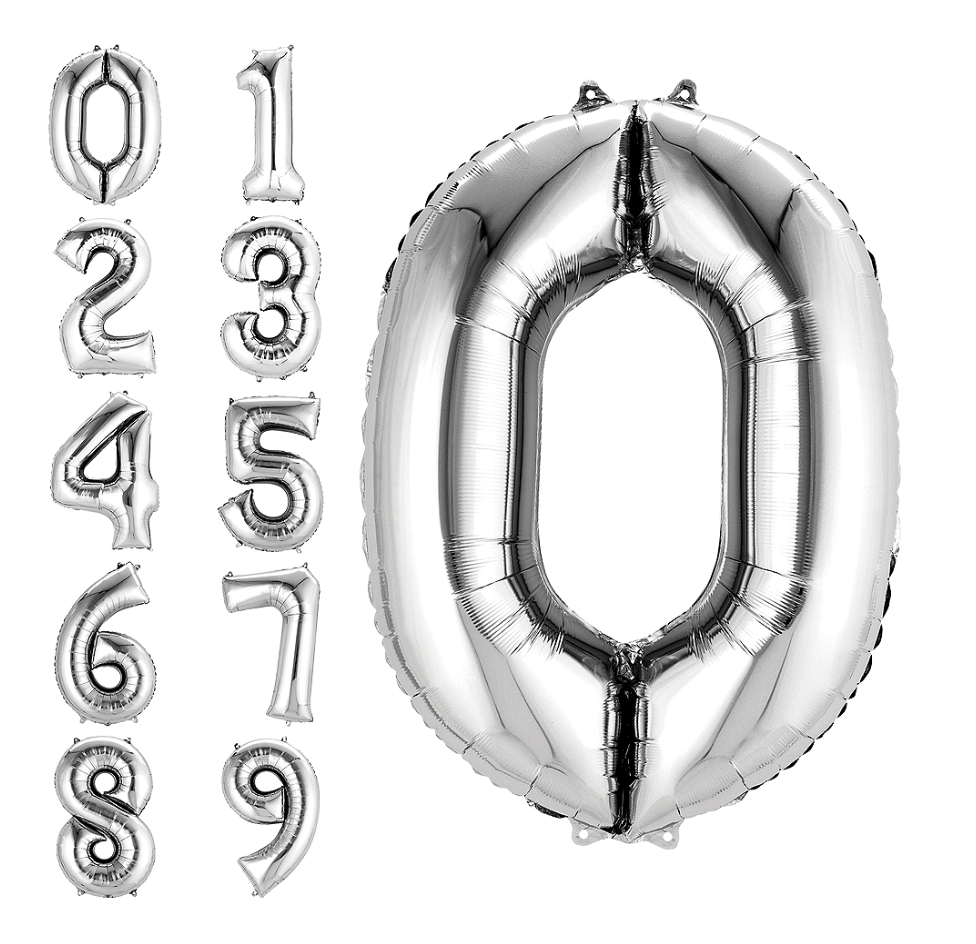 Number Foil Balloon Silver