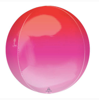 16" Orbz Balloon Ombre Red