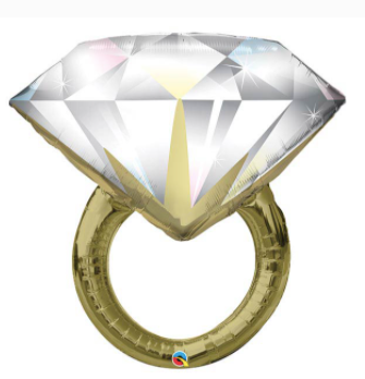 Diamond Wedding Ring Mylar Balloon
