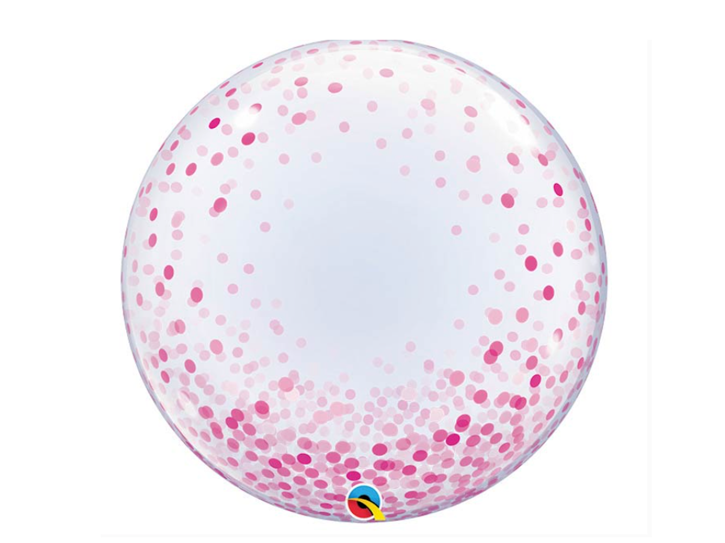 24" Pink Confetti Dot Bubble Balloon