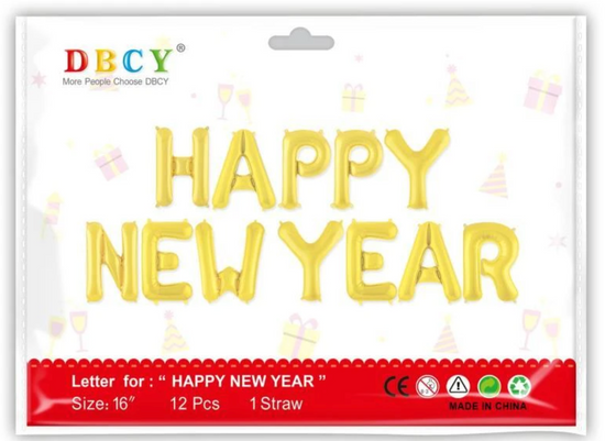 Happy New Year Balloon Banner Kit