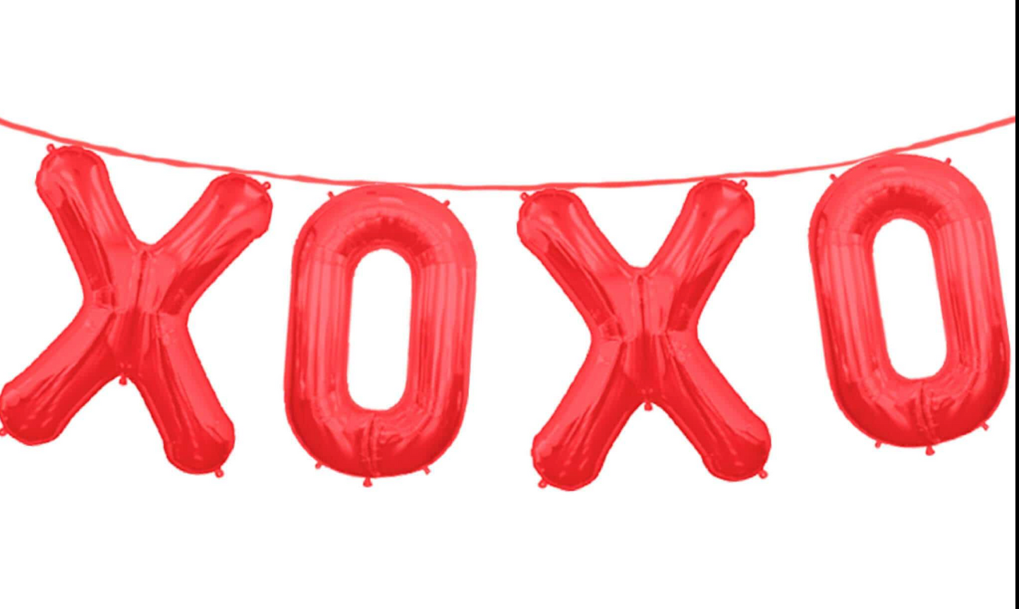 Red XOXO Letter Balloon Kit