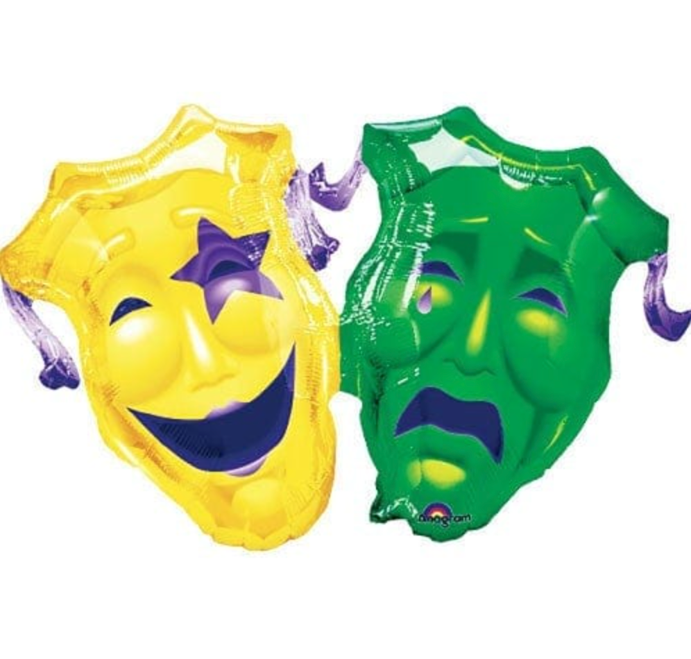 36" Mardi Gras Masks Mylar Balloon