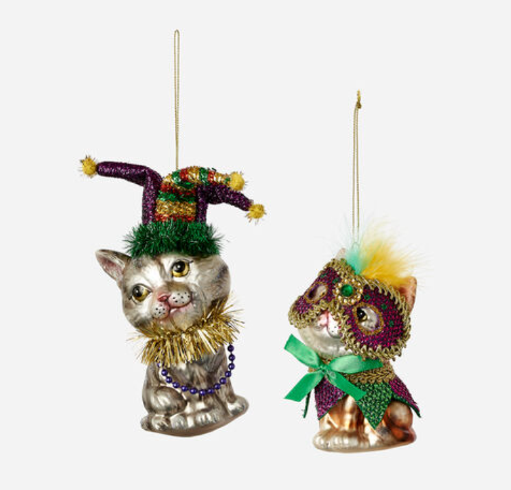 Mardi Gras Cat Ornament