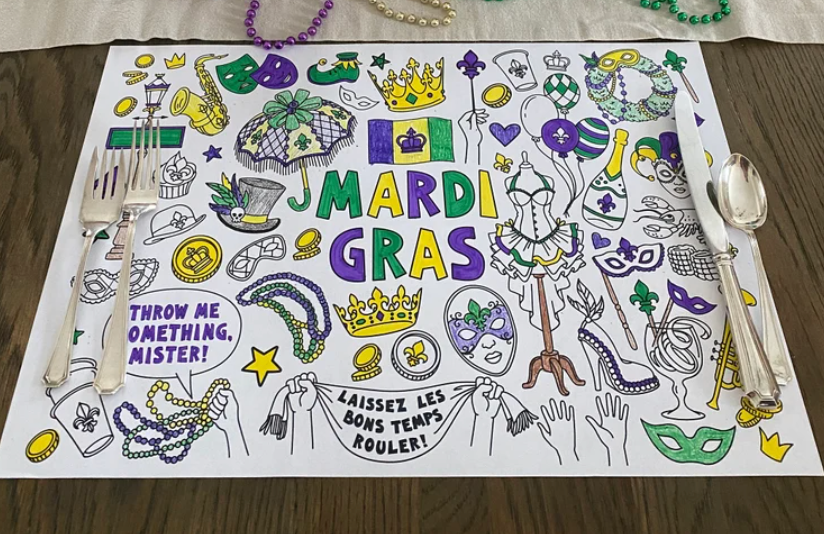 Load image into Gallery viewer, Mardi Gras Activity Pad Placemat
