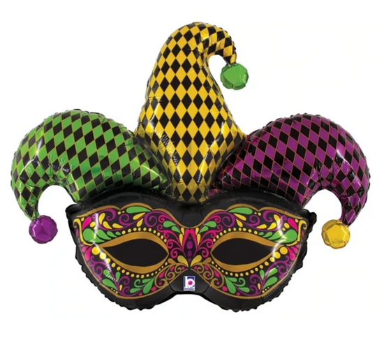 Load image into Gallery viewer, 45&amp;quot; Jester Mask Balloon
