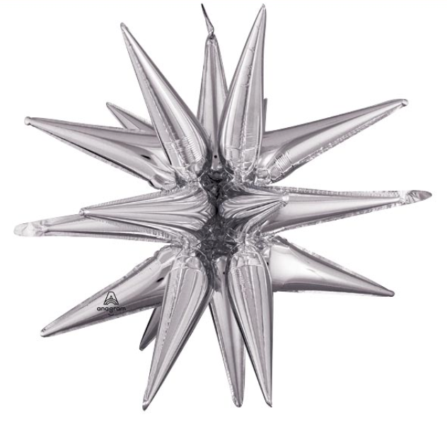 35" Silver Magic Star Balloon