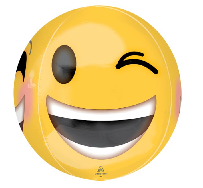 Load image into Gallery viewer, 16&amp;quot; Winking Emoji Orbz
