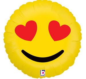 18" Emoticon Heart Eyes