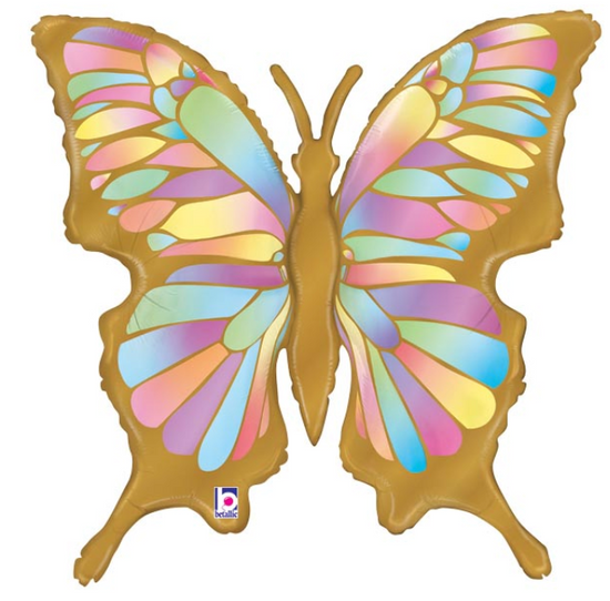 24" Gold Rainbow Butterfly