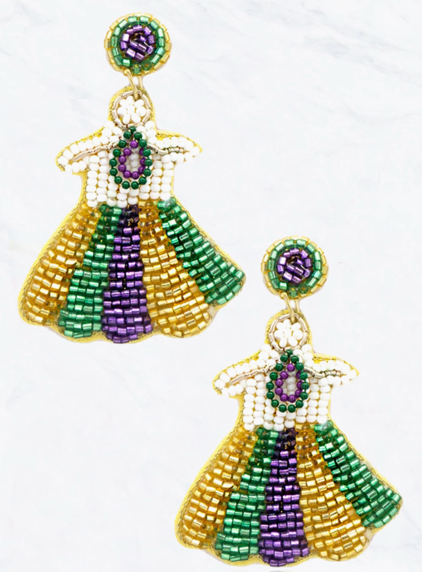 Mardi Gras Dress Earrings