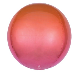 16" Red & Orange Ombre Orb Balloon