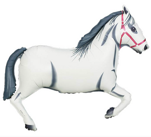 43" White Horse Mylar Balloon