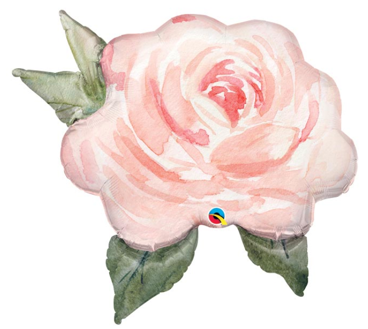 36" Watercolor Rose Foil Balloon