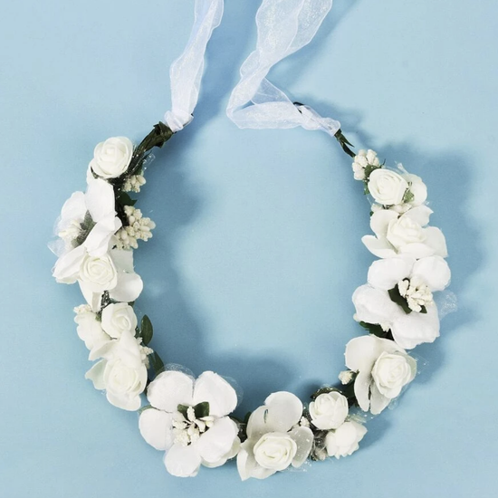 White Flower Decor Headband