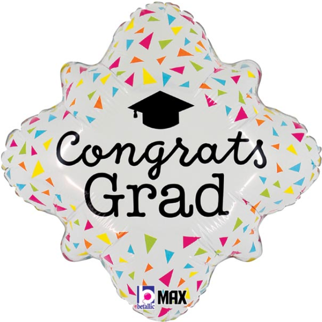 18" Neon Congrats Grad Mylar Balloon