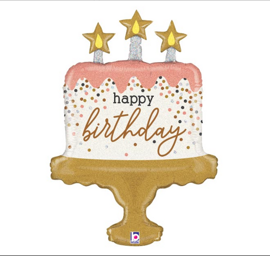 Load image into Gallery viewer, 33&amp;quot; Glitter Birthday Cake Balloon

