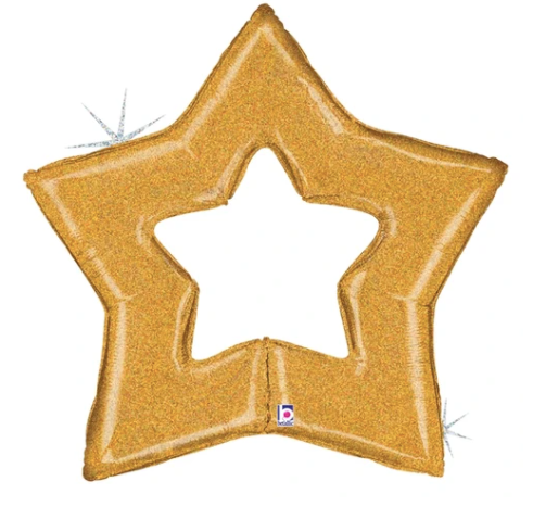 48" Glitter Star Balloon Gold