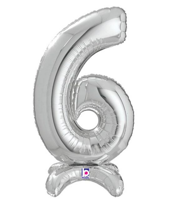 Standup Number Balloon- Silver