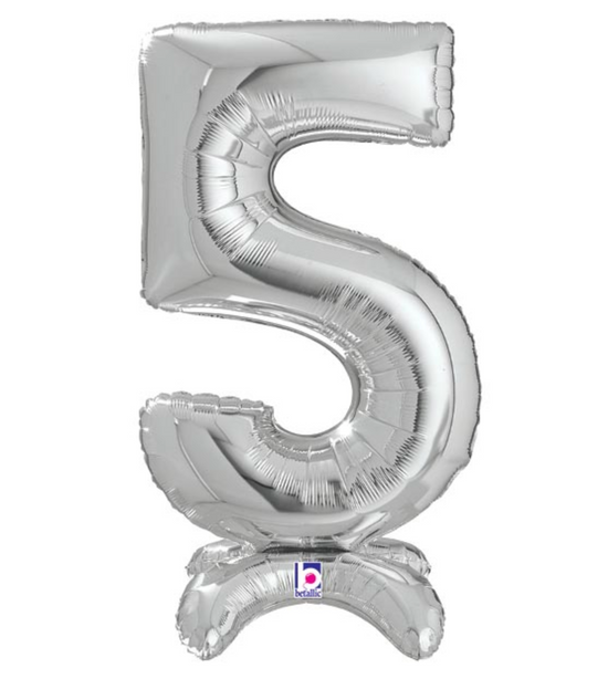 Standup Number Balloon- Silver