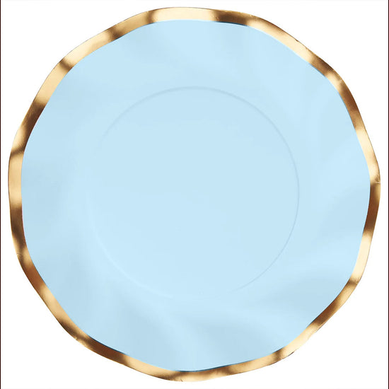 Sky Blue Wavy Appetizer Plates