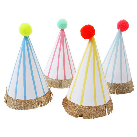 Load image into Gallery viewer, Stripe Pompom Party Hats
