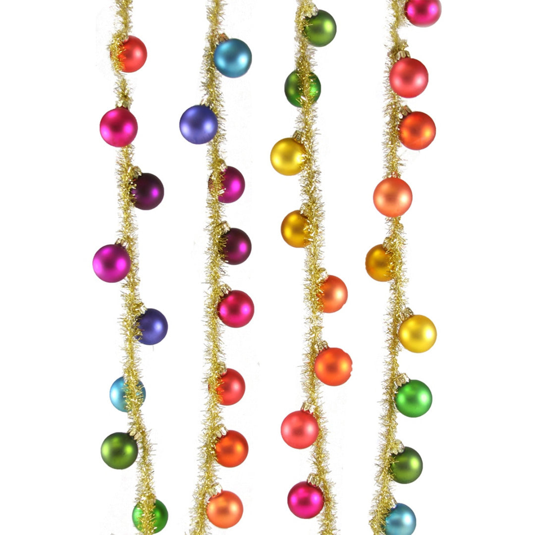 Tinsel and Rainbow Ornament Garland