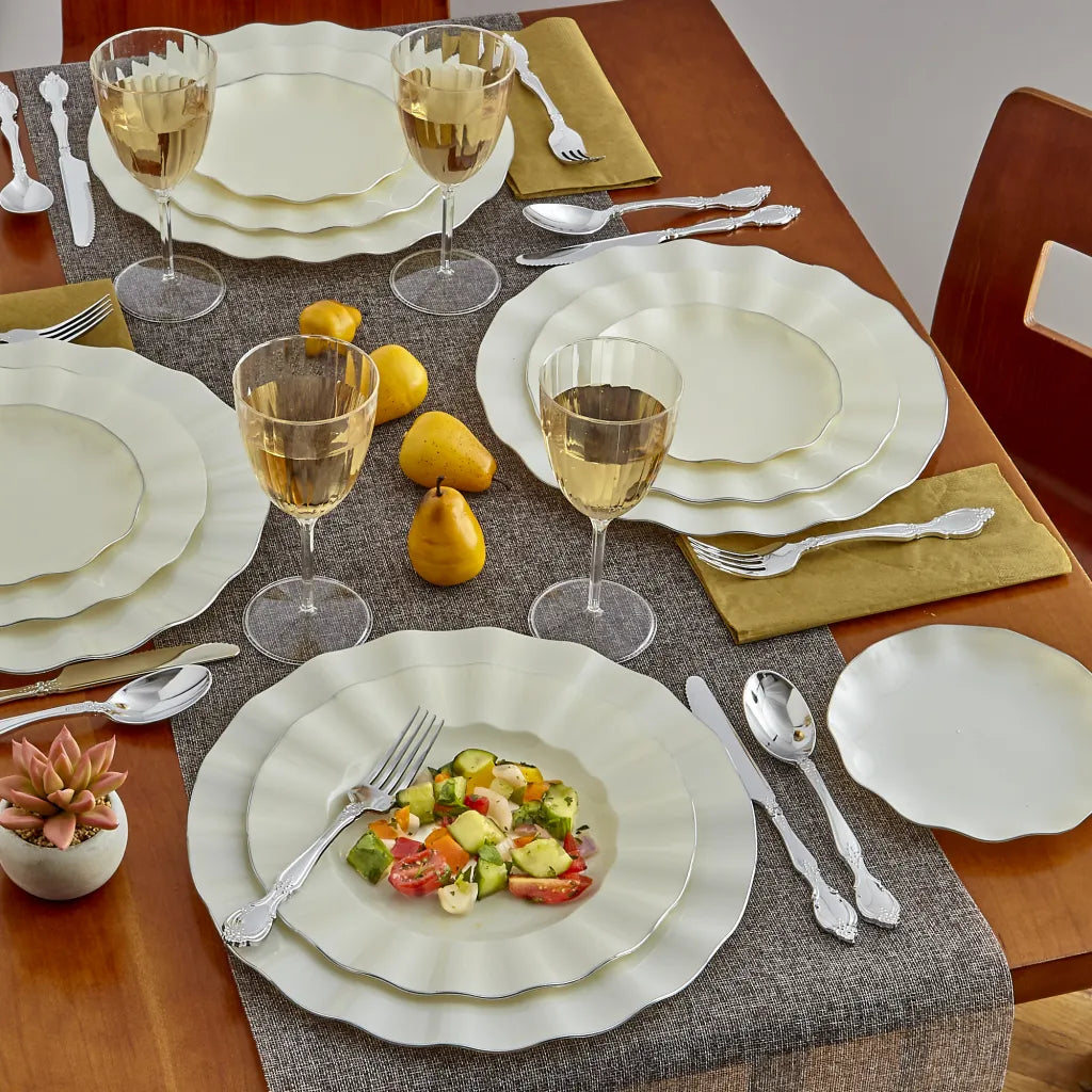 Veil Ivory Dinner Plates