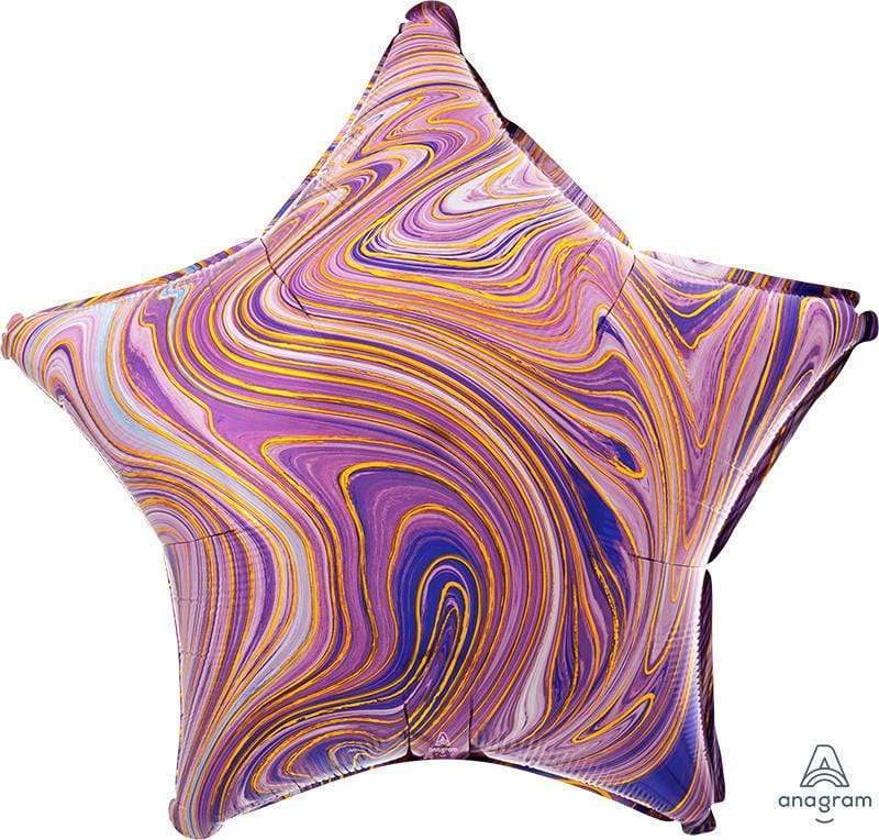 Purple & Gold Marbled Star Balloon