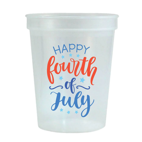 4th of July Red White & Blue Star Stadium Cups