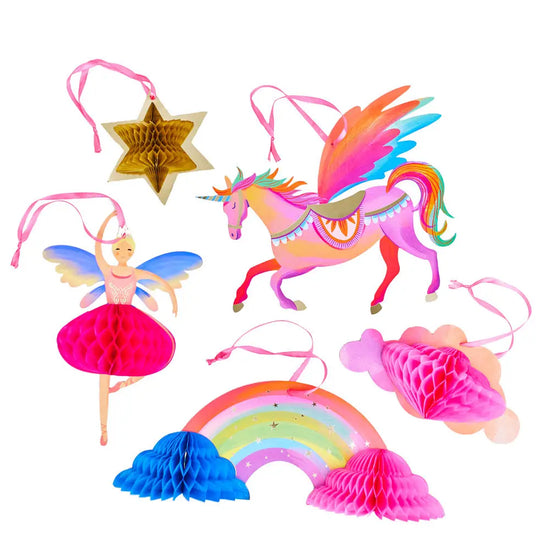 Unicorn Fairy Princess Honeycomb Decorations