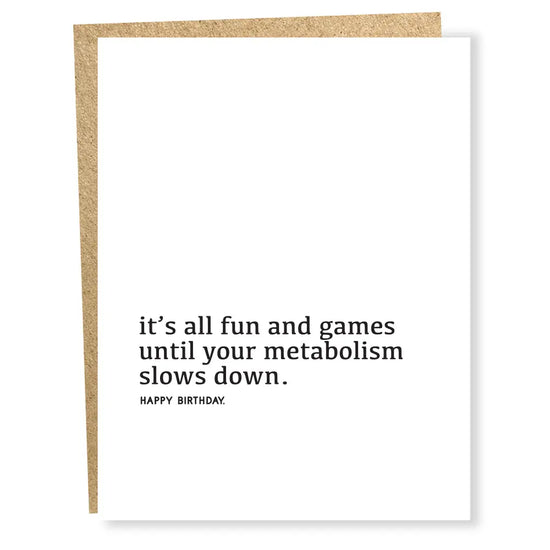 Metabolism Slows Down Birthday Card