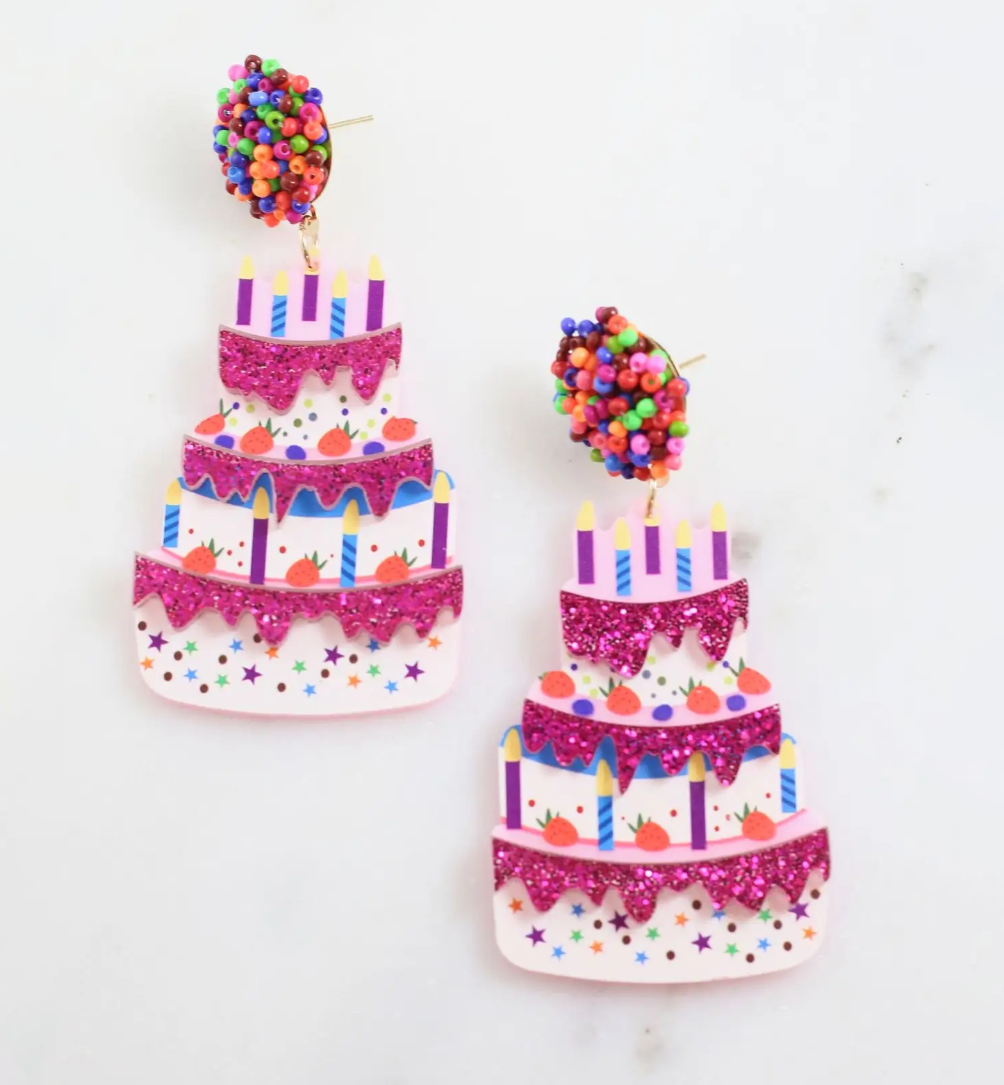 Decorated Birthday Cake Earring