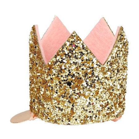 Mini Gold Glitter Crown Clip