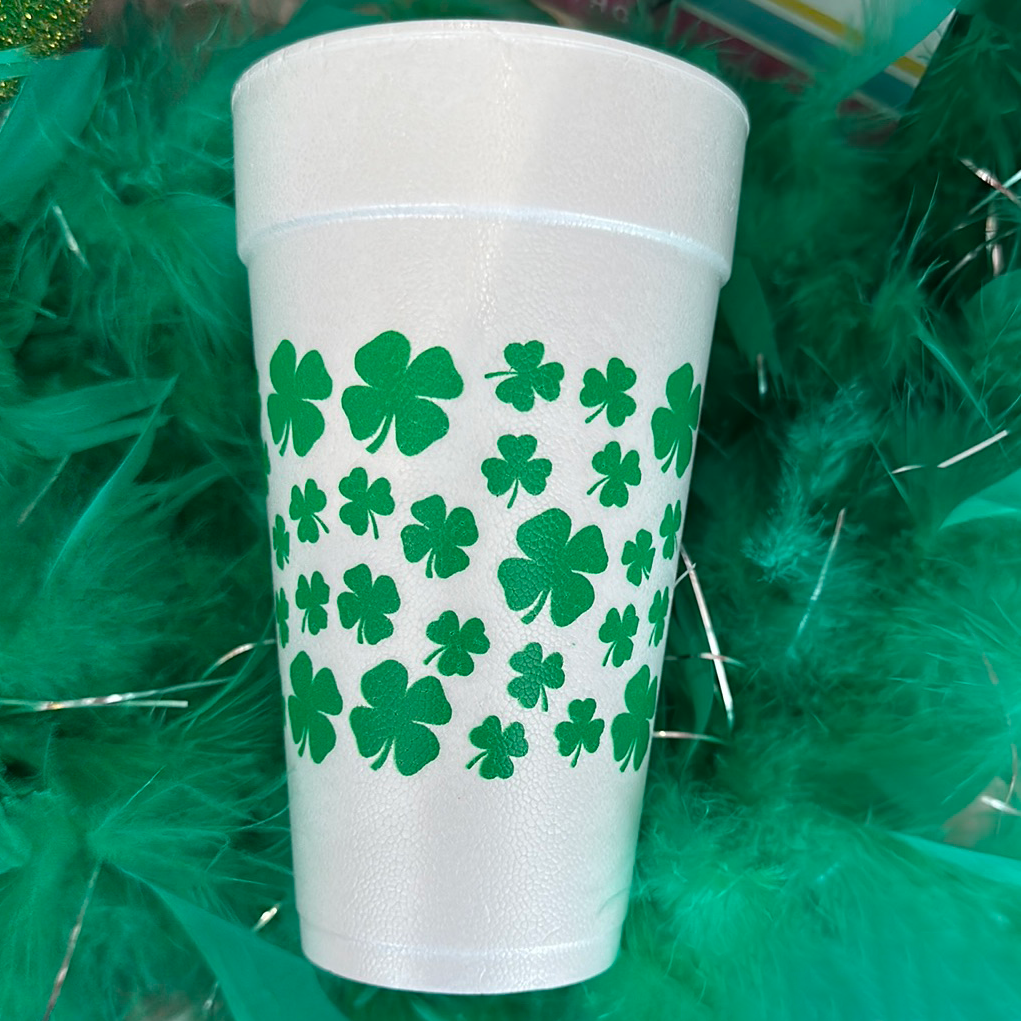 Green Shamrocks Cup Sleeve