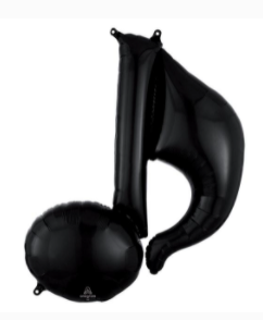 Black Music Note Balloon