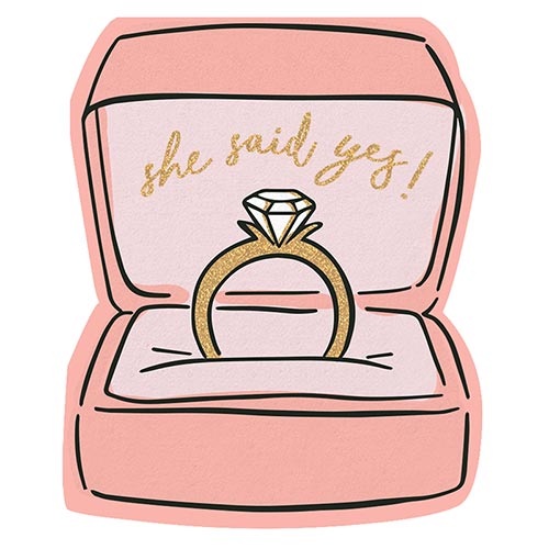She Said Yes Ring Box Napkins