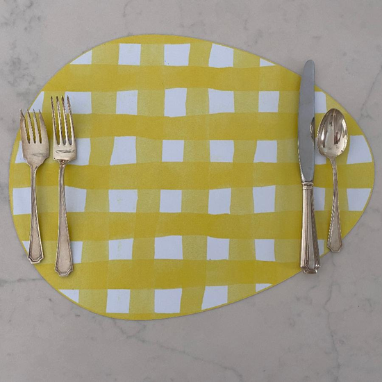 Gingham Egg Placemat